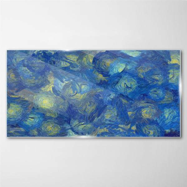 Night sky in shades of blue Glass Print