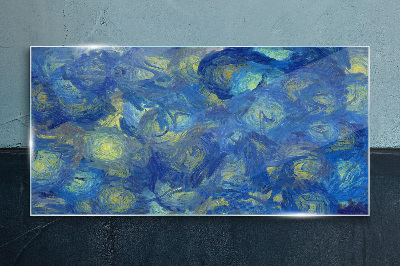 Night sky in shades of blue Glass Print