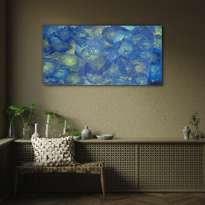 Night sky in shades of blue Glass Print
