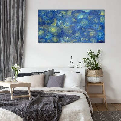 Night sky in shades of blue Glass Print