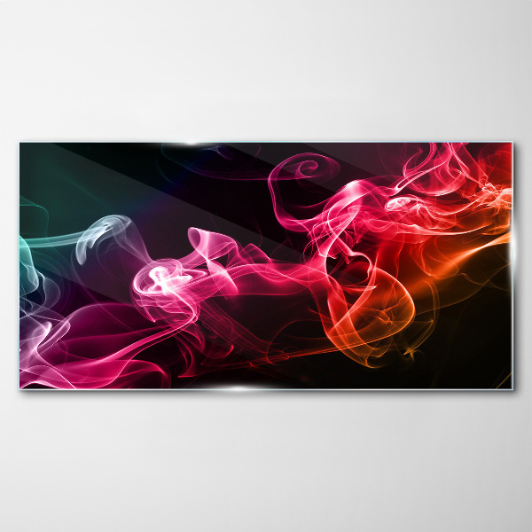 Waves of colored fog Glass Print