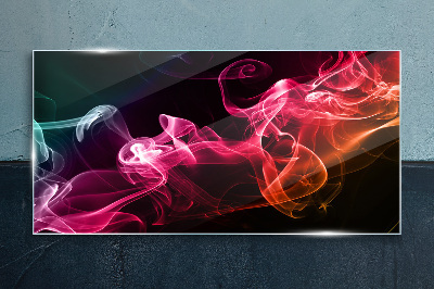 Waves of colored fog Glass Print