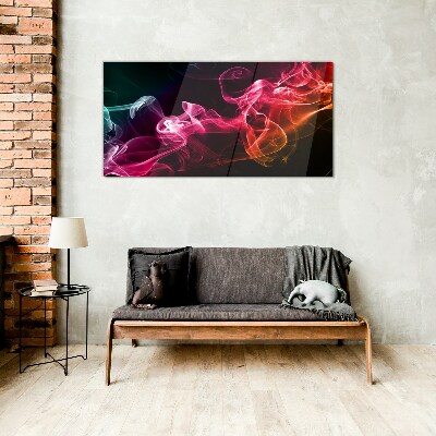 Waves of colored fog Glass Print