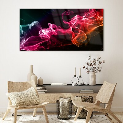 Waves of colored fog Glass Print