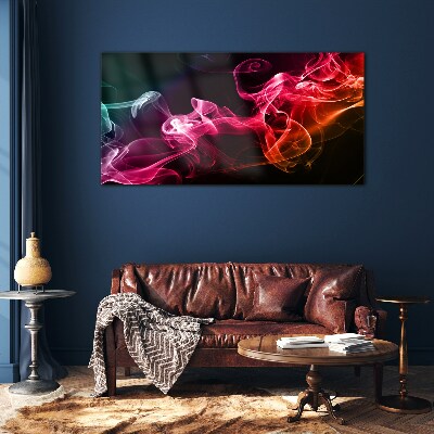 Waves of colored fog Glass Print