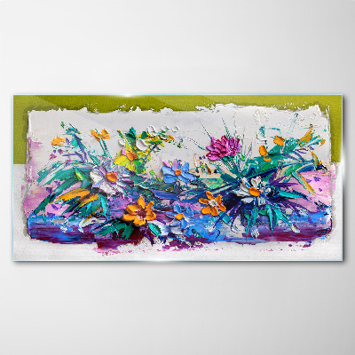 A floral arrangement in intense colours Glass Print
