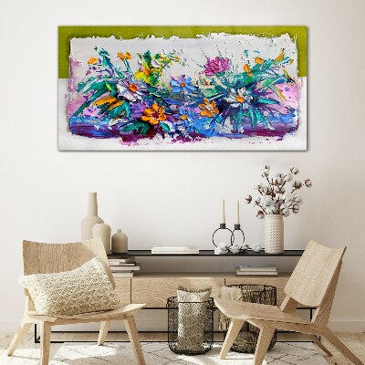 A floral arrangement in intense colours Glass Print