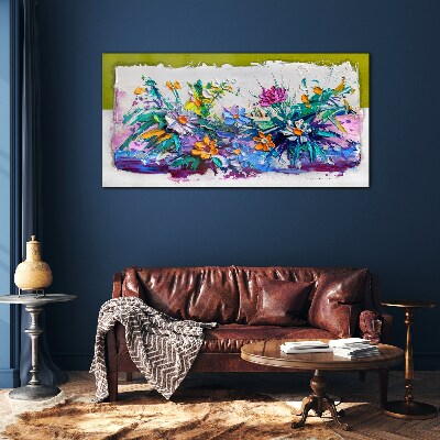 A floral arrangement in intense colours Glass Print