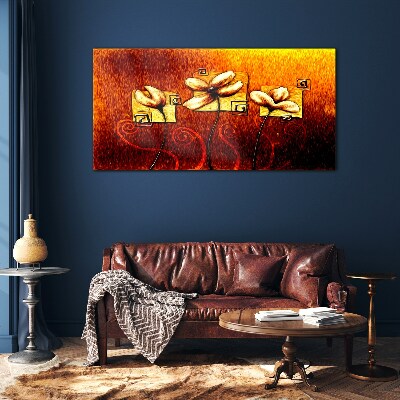 Abstract flowers Glass Wall Art