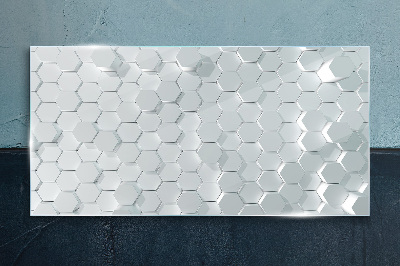 Hexagonal pattern in shades of gray Glass Print