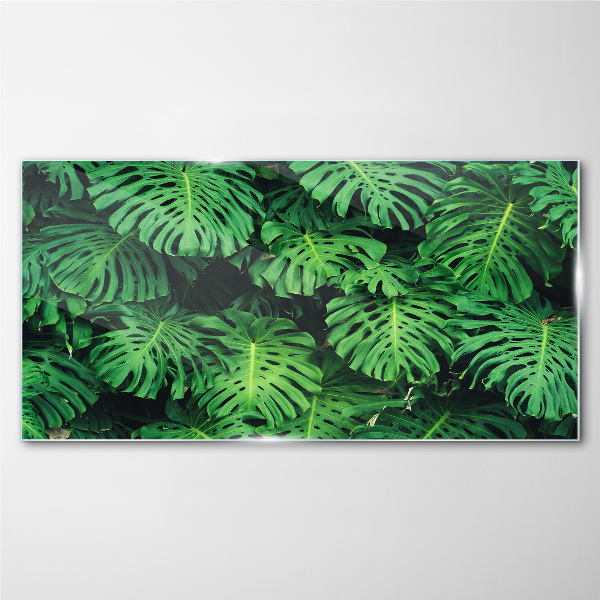 Tropical Leaf Mosaic Glass Print