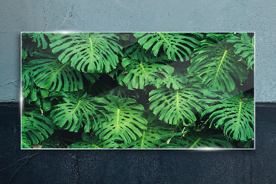 Tropical Leaf Mosaic Glass Print