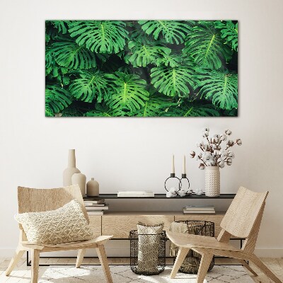 Tropical Leaf Mosaic Glass Print