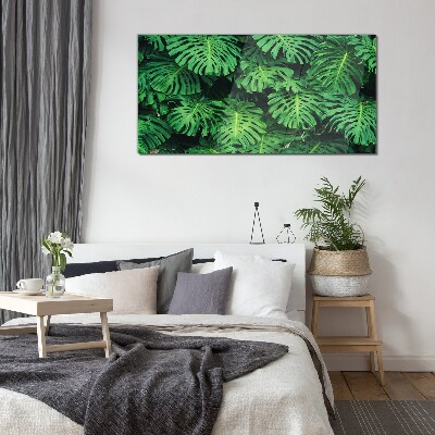 Tropical Leaf Mosaic Glass Print