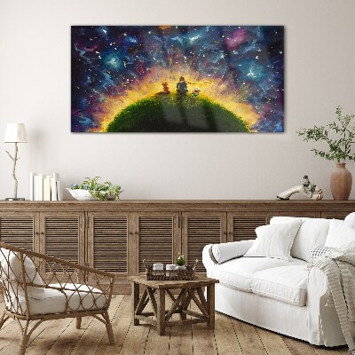 Space journey in the sunlight Glass Print