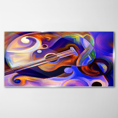 Abstract violin music Glass Wall Art