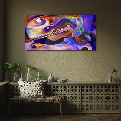 Abstract violin music Glass Wall Art