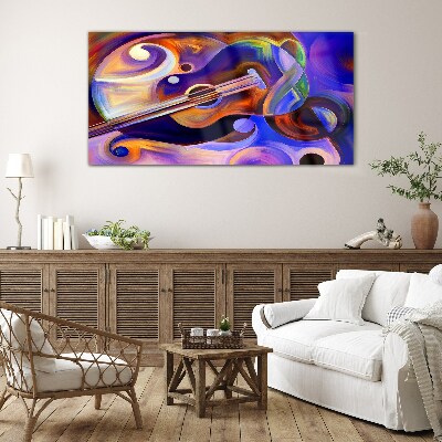 Abstract violin music Glass Wall Art