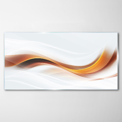 Waves of warm tones Glass Print