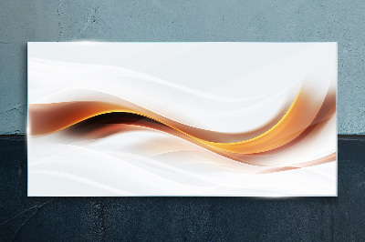 Waves of warm tones Glass Print