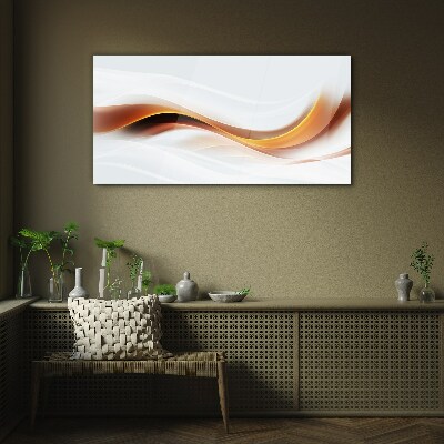 Waves of warm tones Glass Print