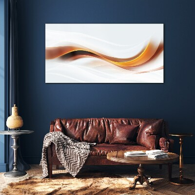 Waves of warm tones Glass Print