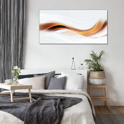 Waves of warm tones Glass Print