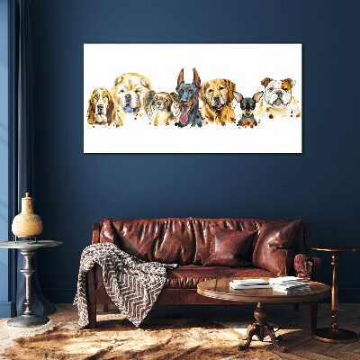 Dog friendships in colors Glass Print