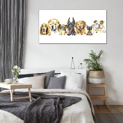 Dog friendships in colors Glass Print