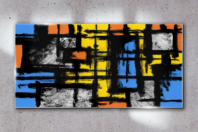 Abstract composition of colors Glass Wall Art