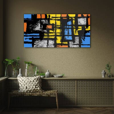 Abstract composition of colors Glass Wall Art