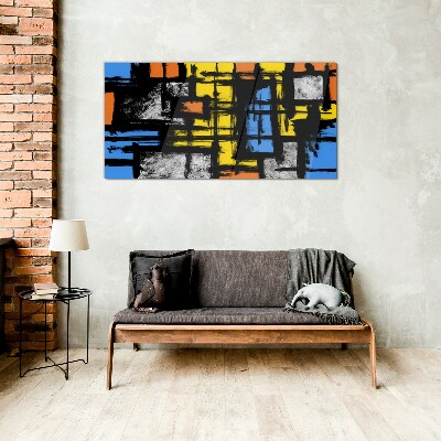 Abstract composition of colors Glass Wall Art