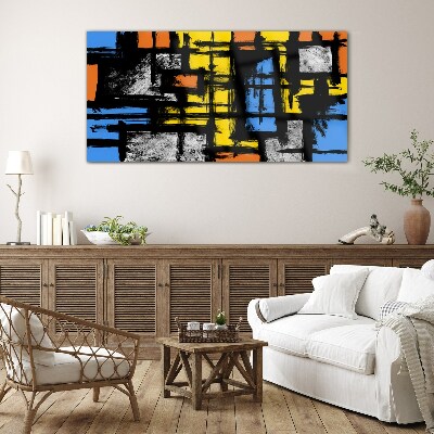 Abstract composition of colors Glass Wall Art