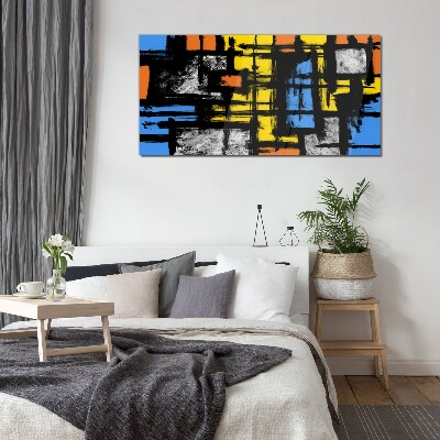 Abstract composition of colors Glass Wall Art