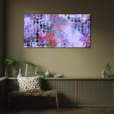 Abstract landscape with a Japanese accent Glass Print