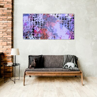 Abstract landscape with a Japanese accent Glass Print