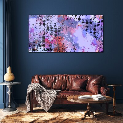 Abstract landscape with a Japanese accent Glass Print