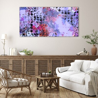 Abstract landscape with a Japanese accent Glass Print