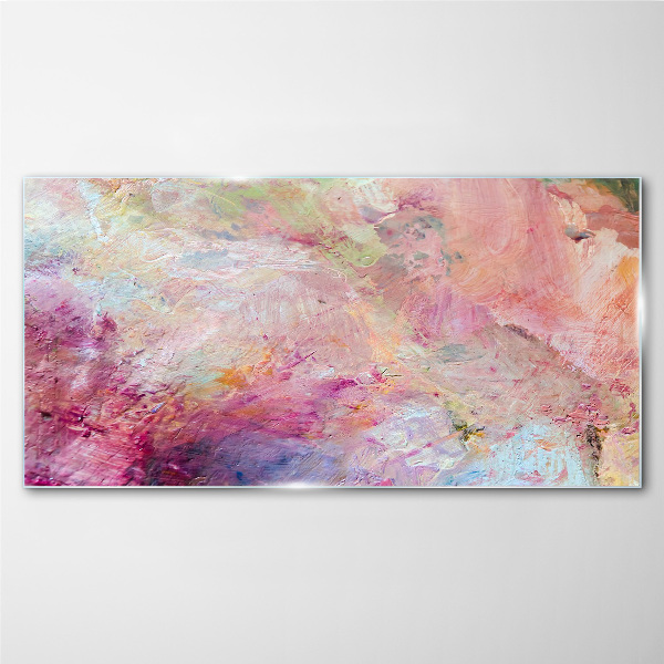 Abstract landscape in pastel colors Glass Print