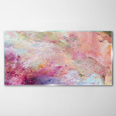 Abstract landscape in pastel colors Glass Print