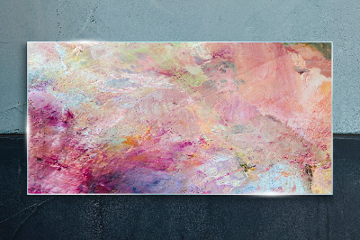 Abstract landscape in pastel colors Glass Print
