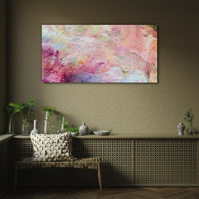 Abstract landscape in pastel colors Glass Print