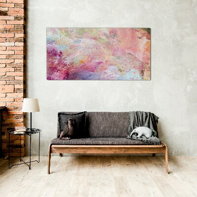 Abstract landscape in pastel colors Glass Print