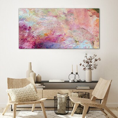 Abstract landscape in pastel colors Glass Print