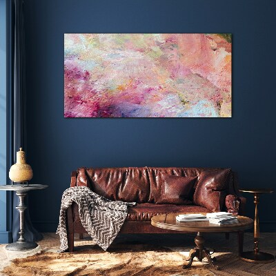 Abstract landscape in pastel colors Glass Print