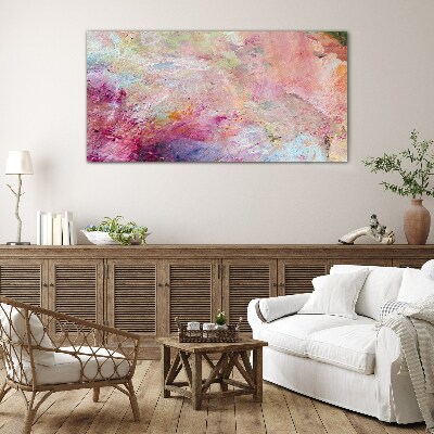 Abstract landscape in pastel colors Glass Print