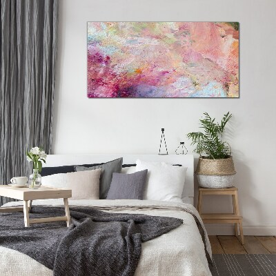 Abstract landscape in pastel colors Glass Print