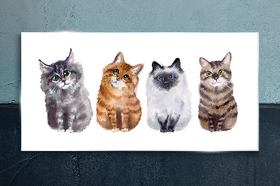 Cats in different shades Glass Print