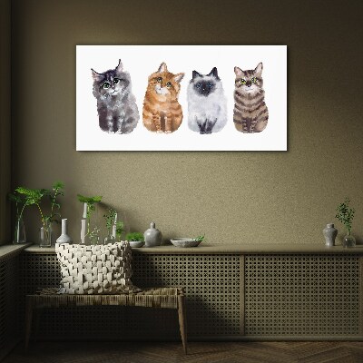 Cats in different shades Glass Print