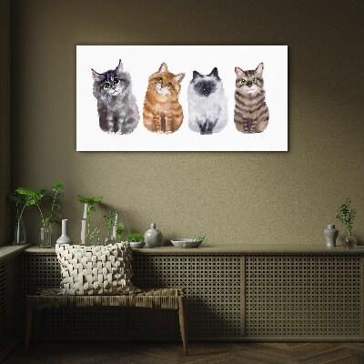 Painting animals cats Glass Print